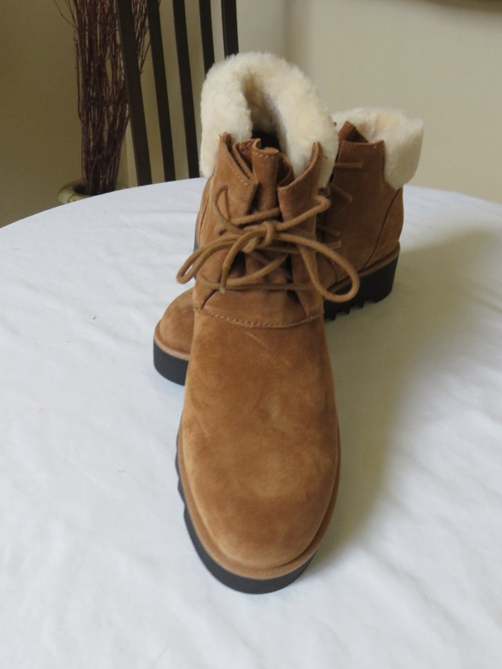 Eileen Fisher Kemille Sport Suede Wedge Bootie  7 NWT